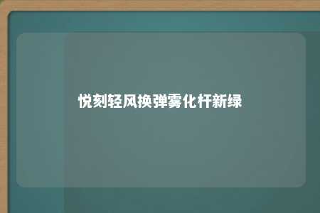 悦刻轻风换弹雾化杆新绿